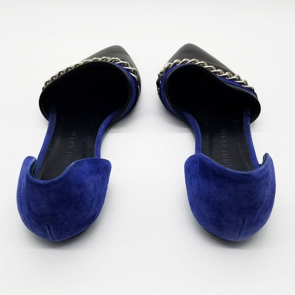 Jenni Kayne Chain D’Orsay Flats Slip On Black/Ink Royal Cobalt Blue Size 37 $595 - Picture 8 of 16